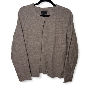 Nanette Lepore Merino Wool Cardigan Medium Tan Clasp Closure